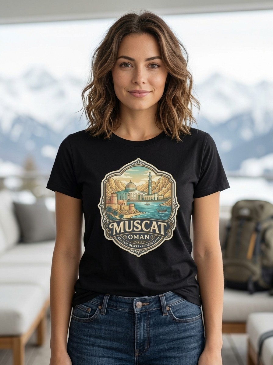 Muscat Oman Coastal Desert Graphic T-Shirt Unisex Travel Tee