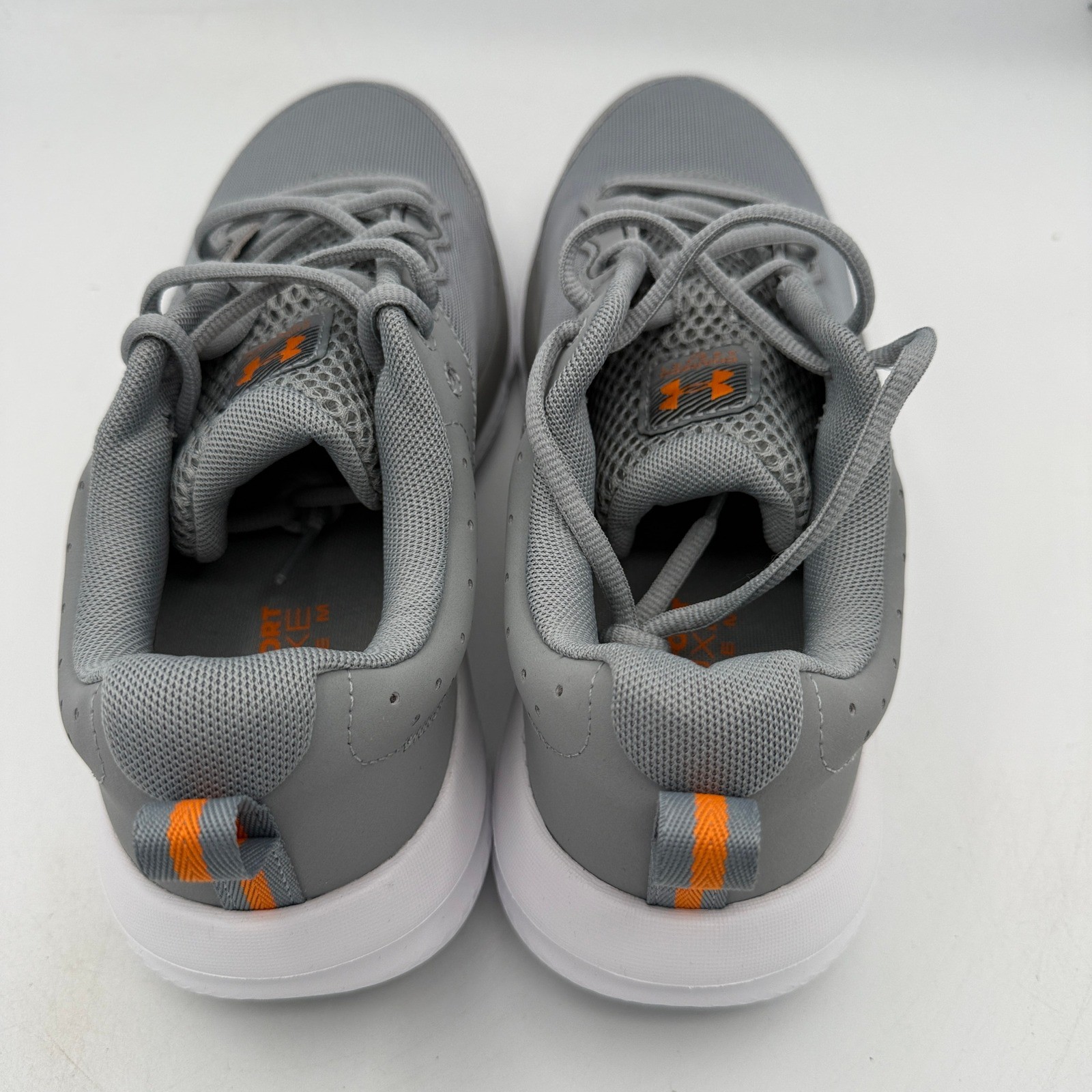Under Armour Charged Assert 10 Shoes Mens 8.5 Grey Orange Running 3026175-105
