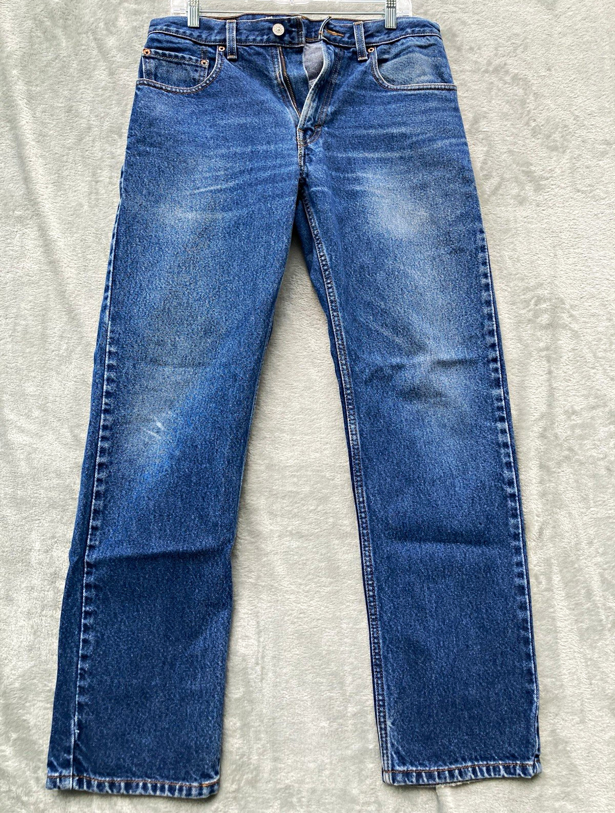 Levi’s 505 Men’s Regular Fit Straight Leg Blue Denim Cotton Jeans Mid Rise