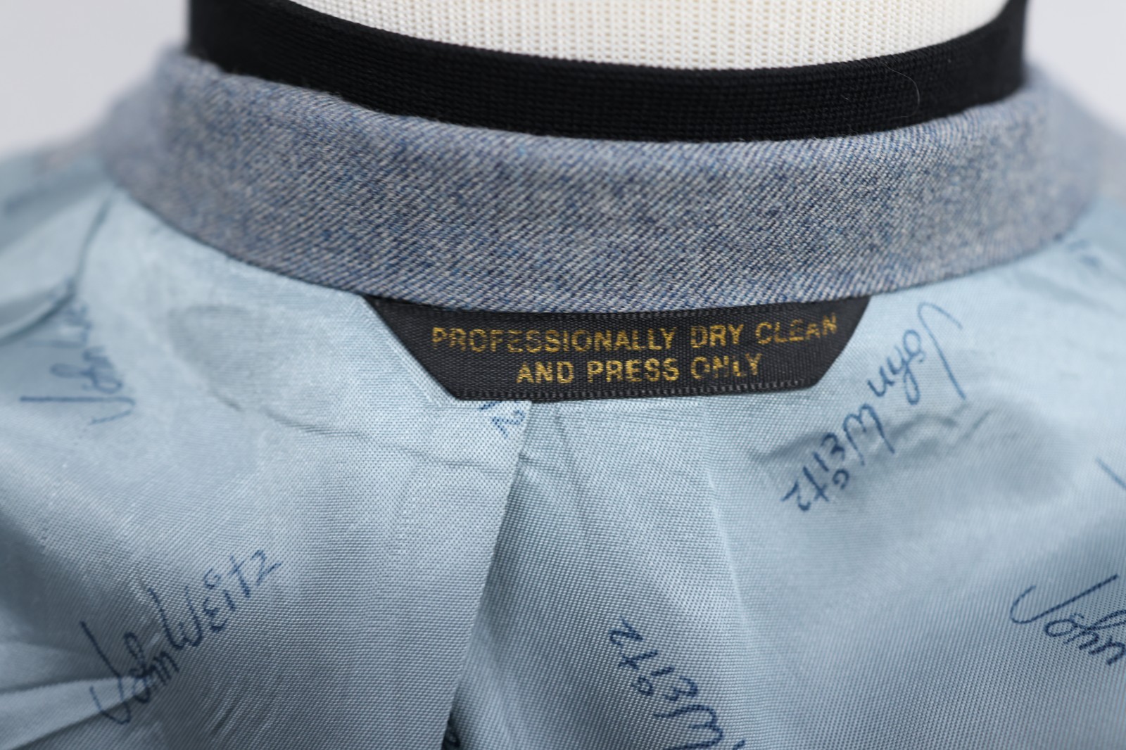 JOHN WEITZ VINTAGE mens solid light blue sport coat suit jacket blazer 40 R