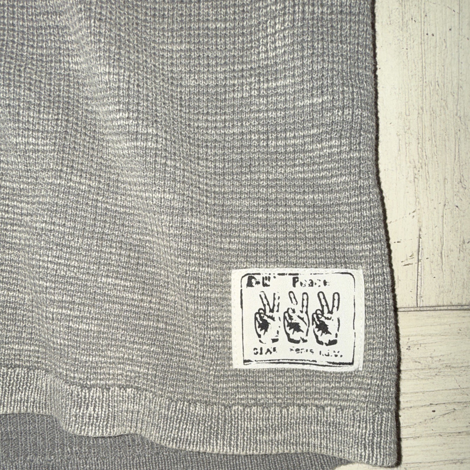 John Varvatos Men’s Gray Knit Henley Button Long Sleeve Sweater XL