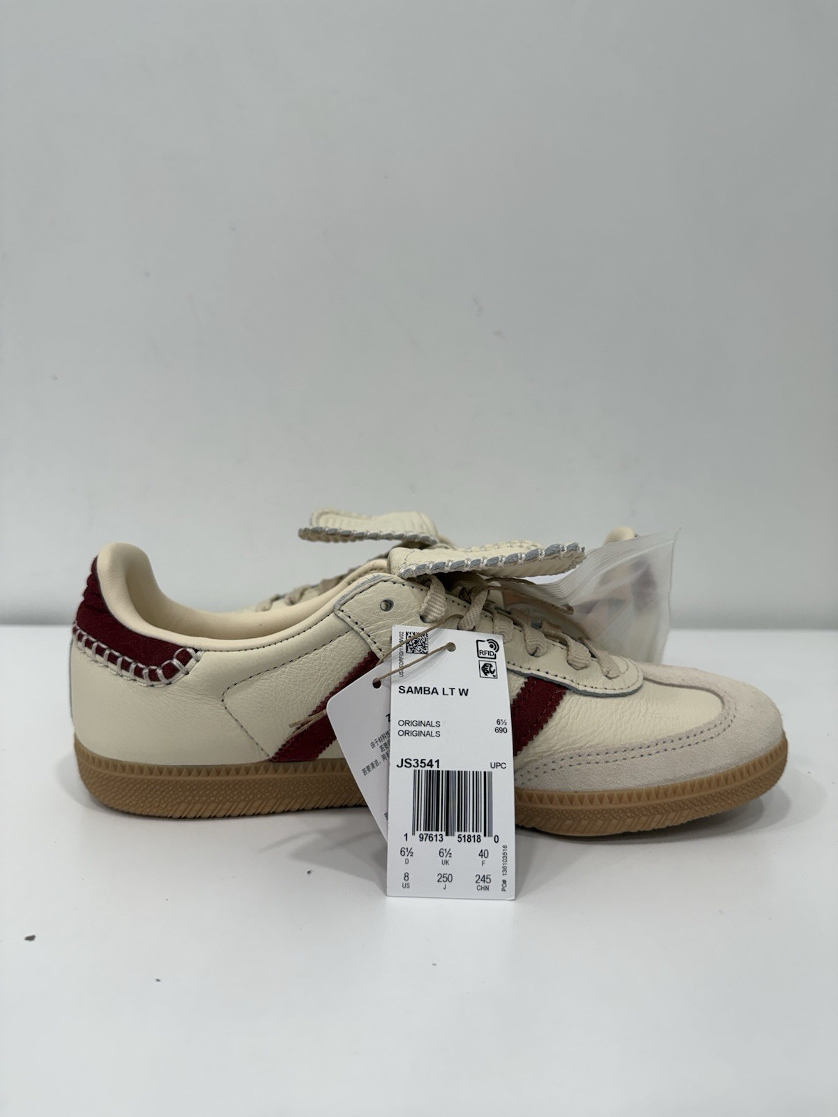 adidas Samba LT W Wonder White “Preloved” Ruby White Sneaker JS3541 Woman Size 8