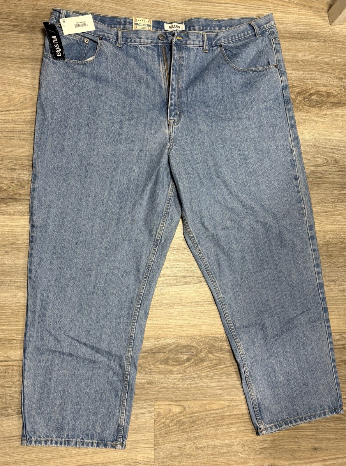 2-Arizona Jean Co Mens Relaxed Fit Light Stone Denim Blue Jeans Size 48×30 – NEW