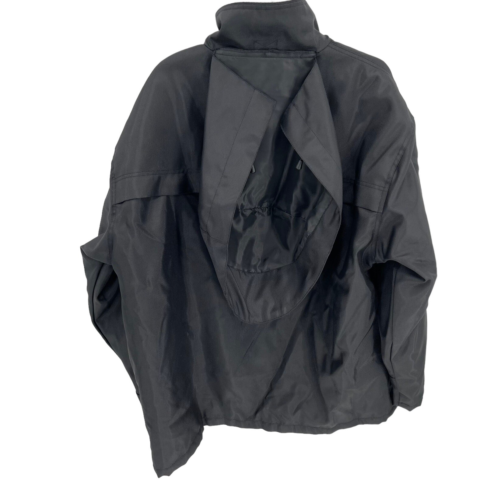 Mil-Tec Brand Men’s Size XL Tactical Jacket Rain Coat Black Hooded Pockets