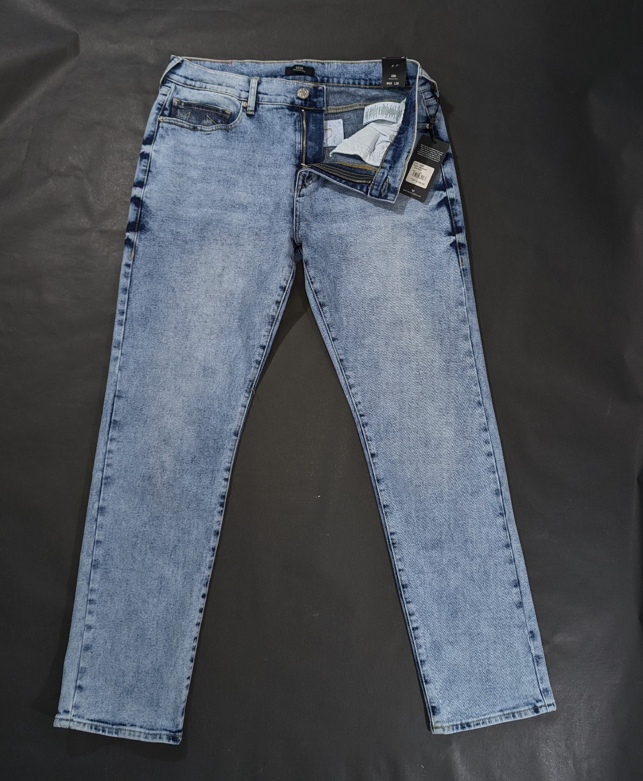 $159 True Religion Men`s Geno Relaxed Slim Jeans Men`s Size 36×32 38×32