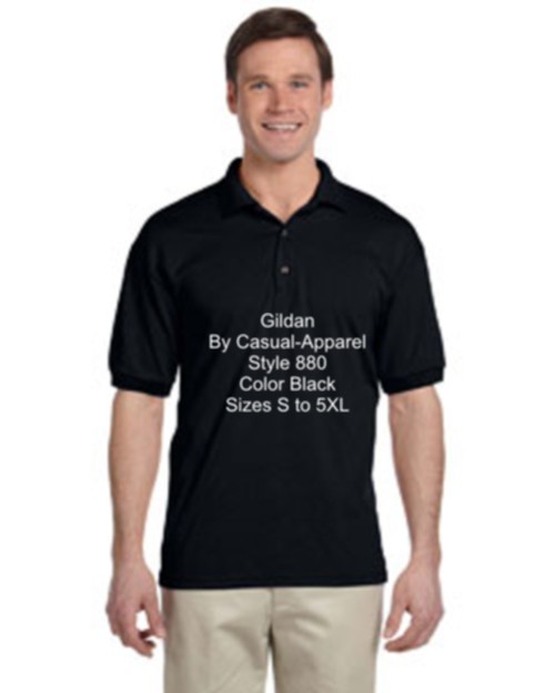 Gildan G880 Black XL pique polo sport shirt Ultra Dry Blend G8800 Negra A3