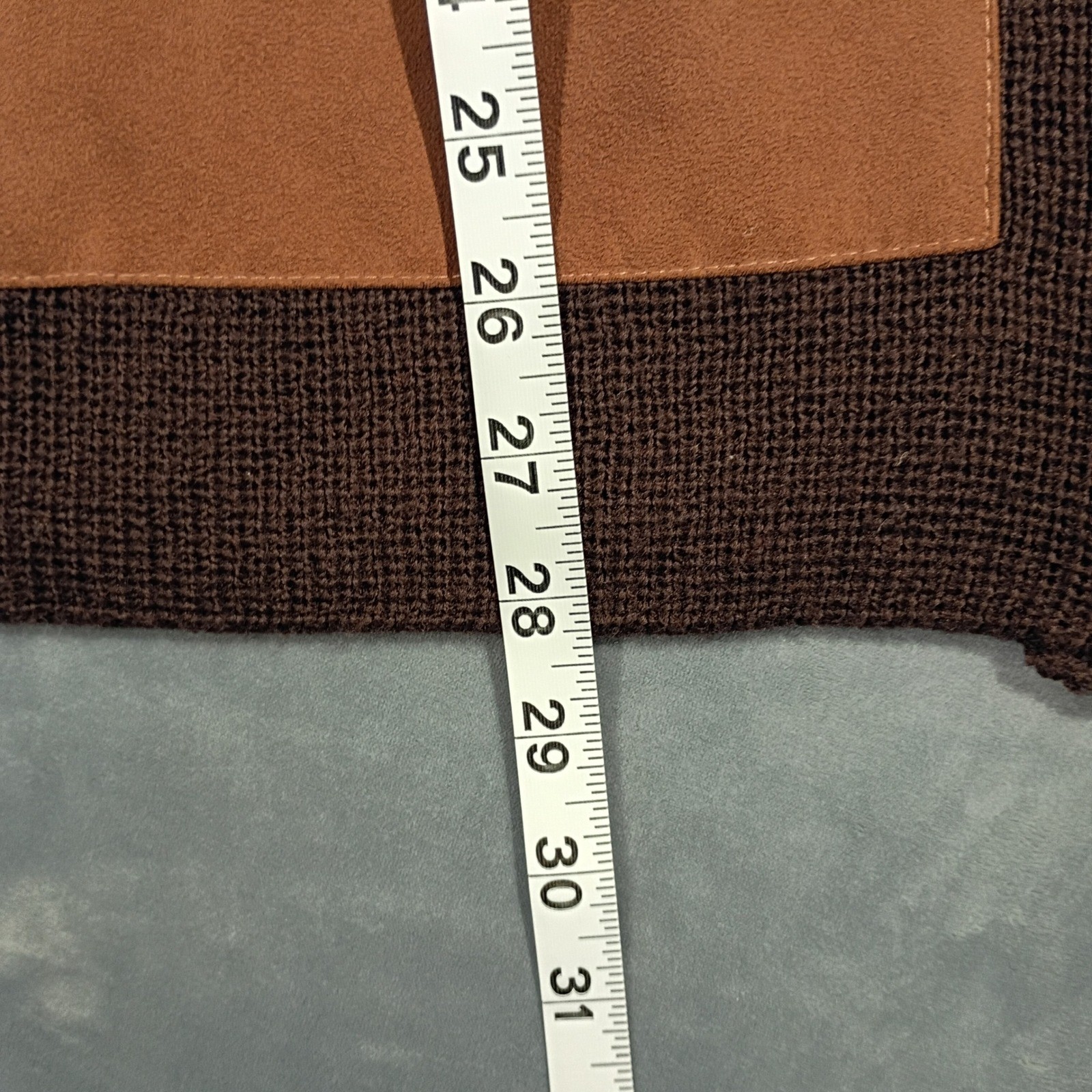 Jaclyn Smith Classic Plus Brown Faux Suede Front Zip Wool Blend Sweater 1X