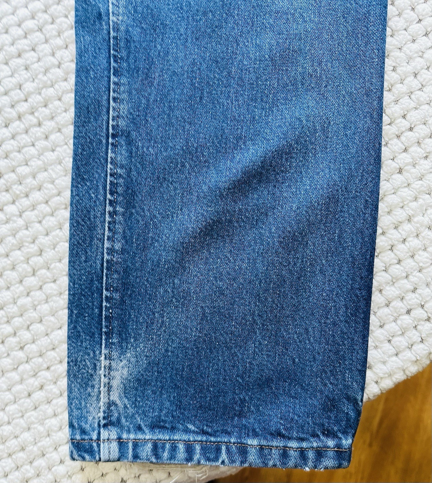 Wrangler 47MWZ Mens 38×30 Distressed Regular Fit Cowboy Denim Blue Jeans
