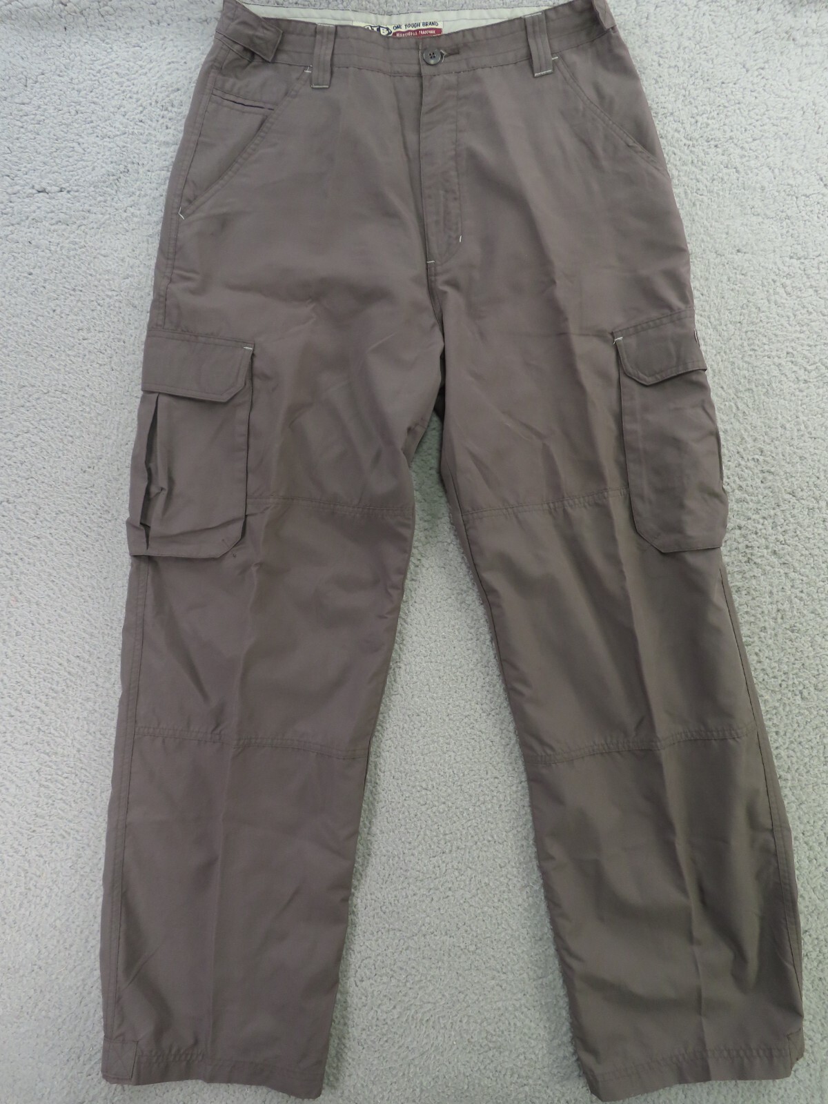 One Tough Brand OTB Pants Mens 34×32 Green Cargo Zip Baggy Parachute Skater Y2K