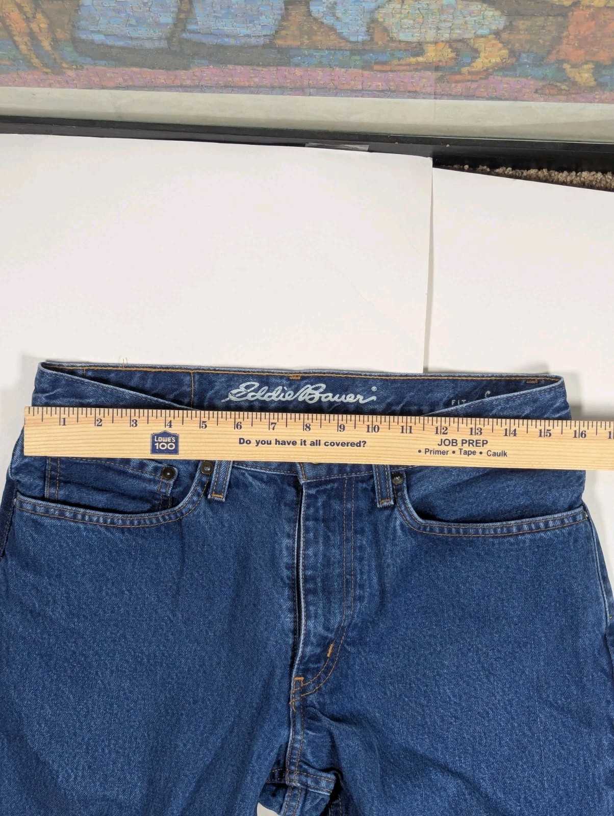 Eddie Bauer Mens Original Straight Fit Dark Wash Denim Jeans Size 31×32