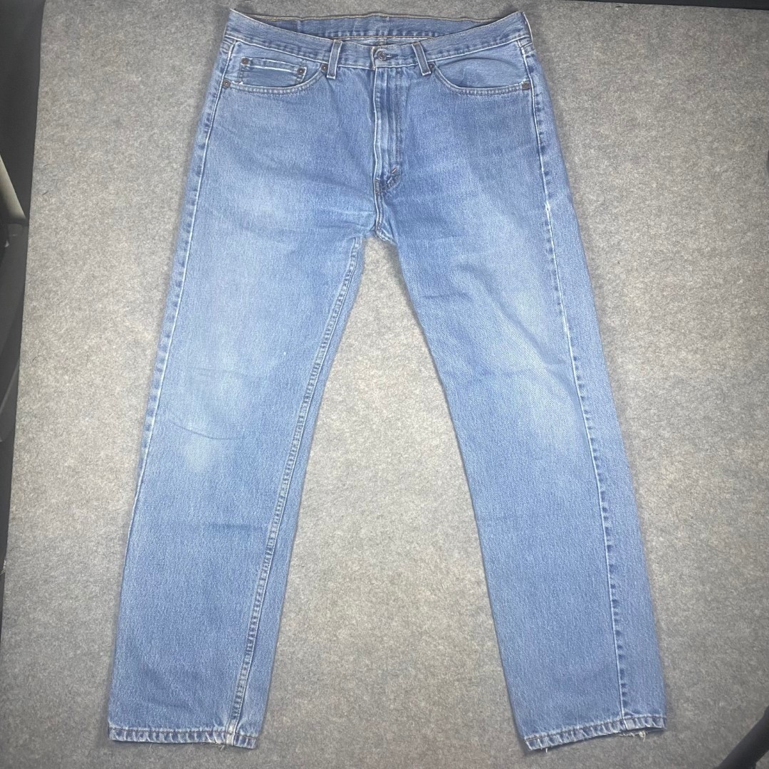 Levi Strauss 505 Mens W36 L32 Blue Denim Straight Fit Jeans Pants