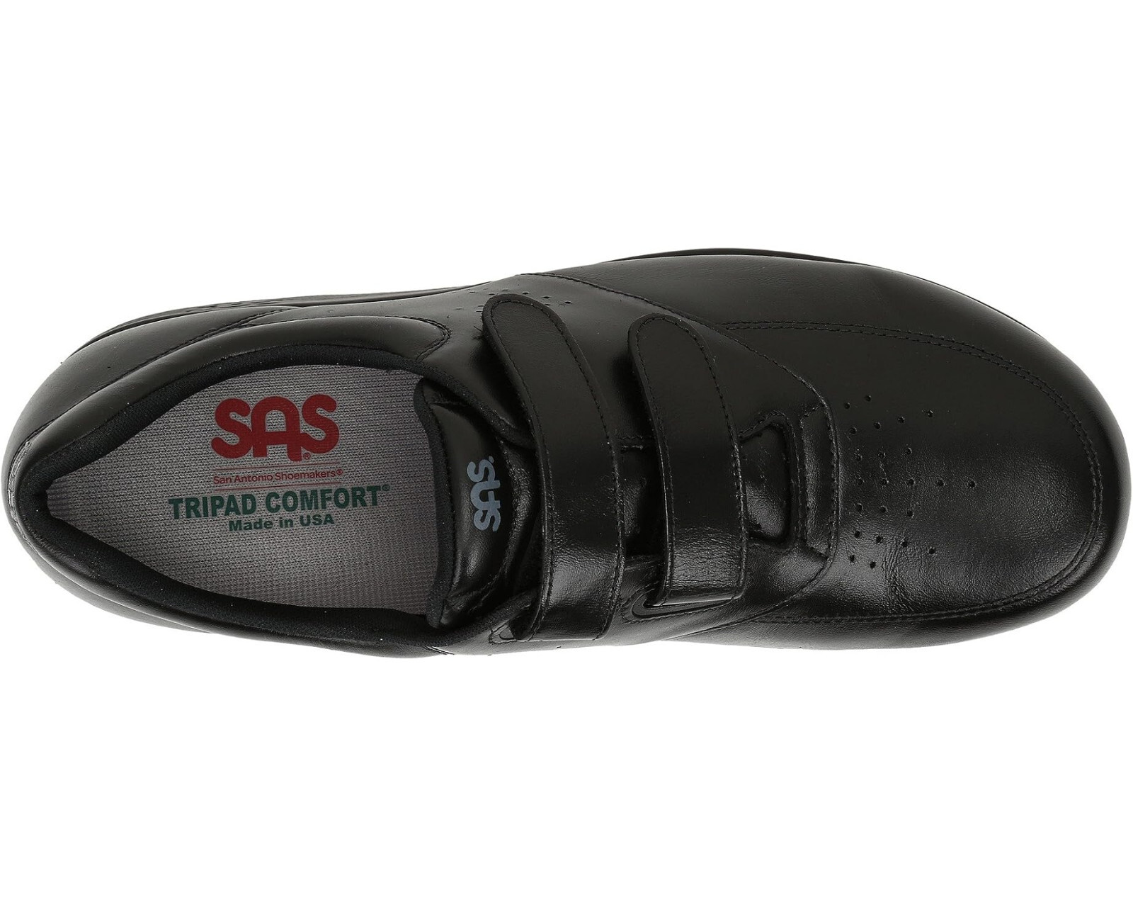 Men’s SAS VTO Adjustable Comfort Walking Shoes 1620-013 Black Leather Made USA