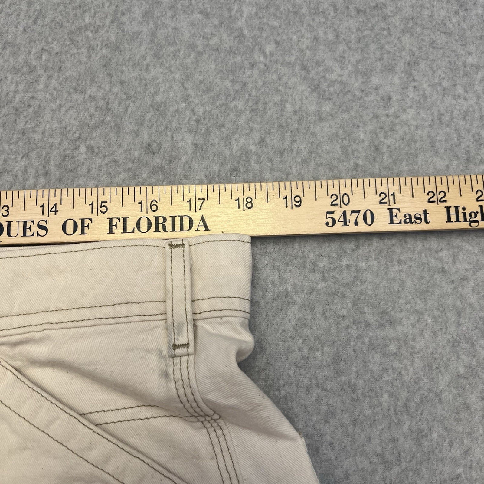 Polo Jeans Shorts Men’s 34 Beige Carpenter Hammer Loop Baggy Wide Leg Flag Logo