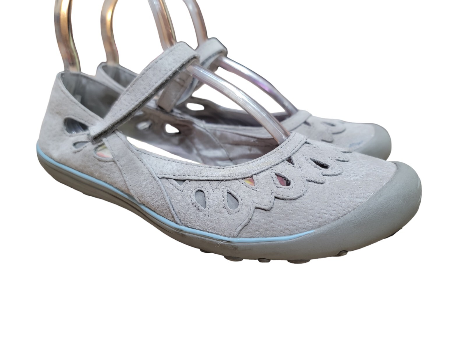 Skechers Earth Fest Petunia Mary Jane Shoes Women 8.5 Gray Leather Memory Foam