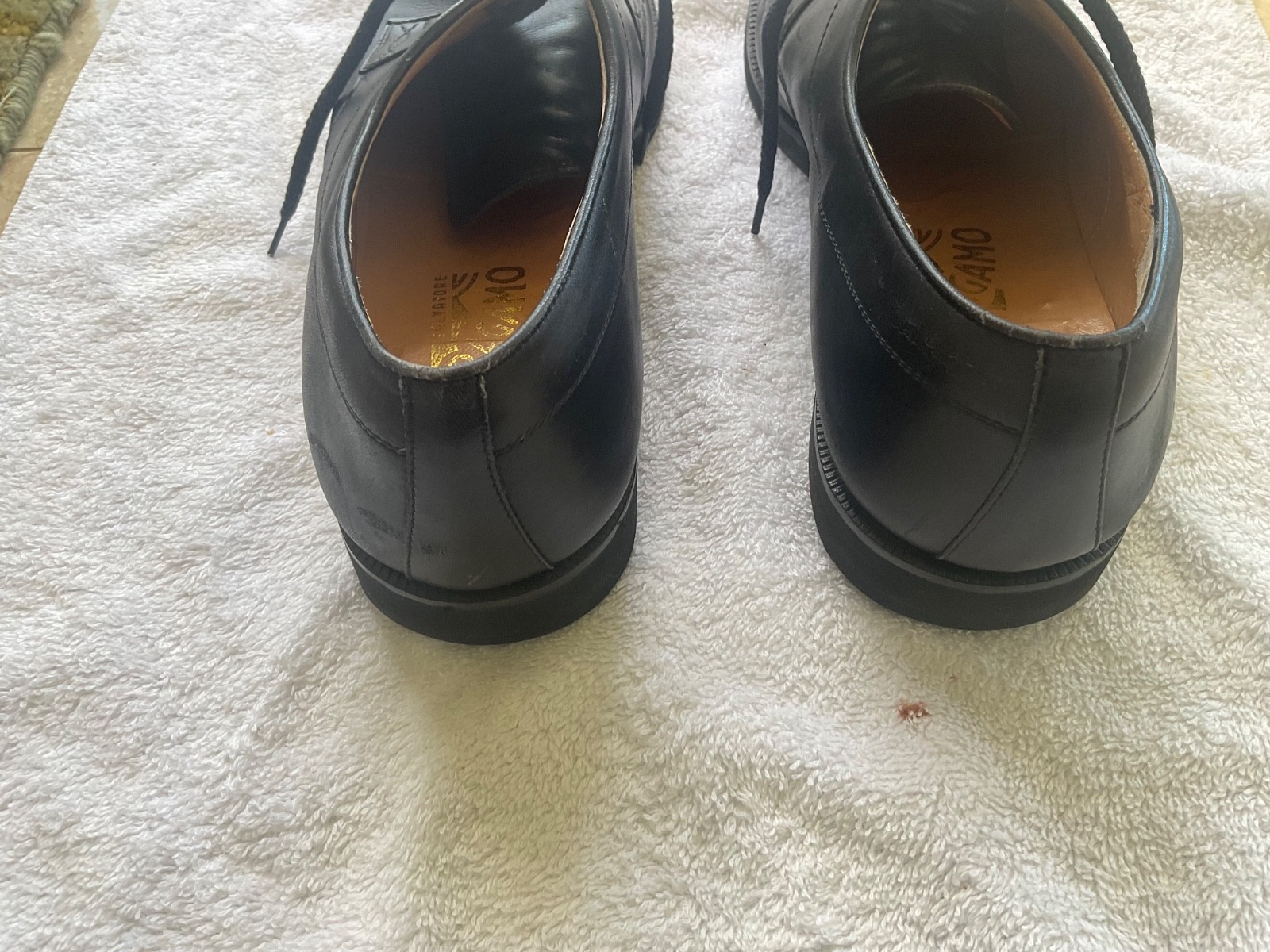 Salvatore Ferragamo Italian Made Men’s Shoes US 8 Black Vintage From Mid 1980’s