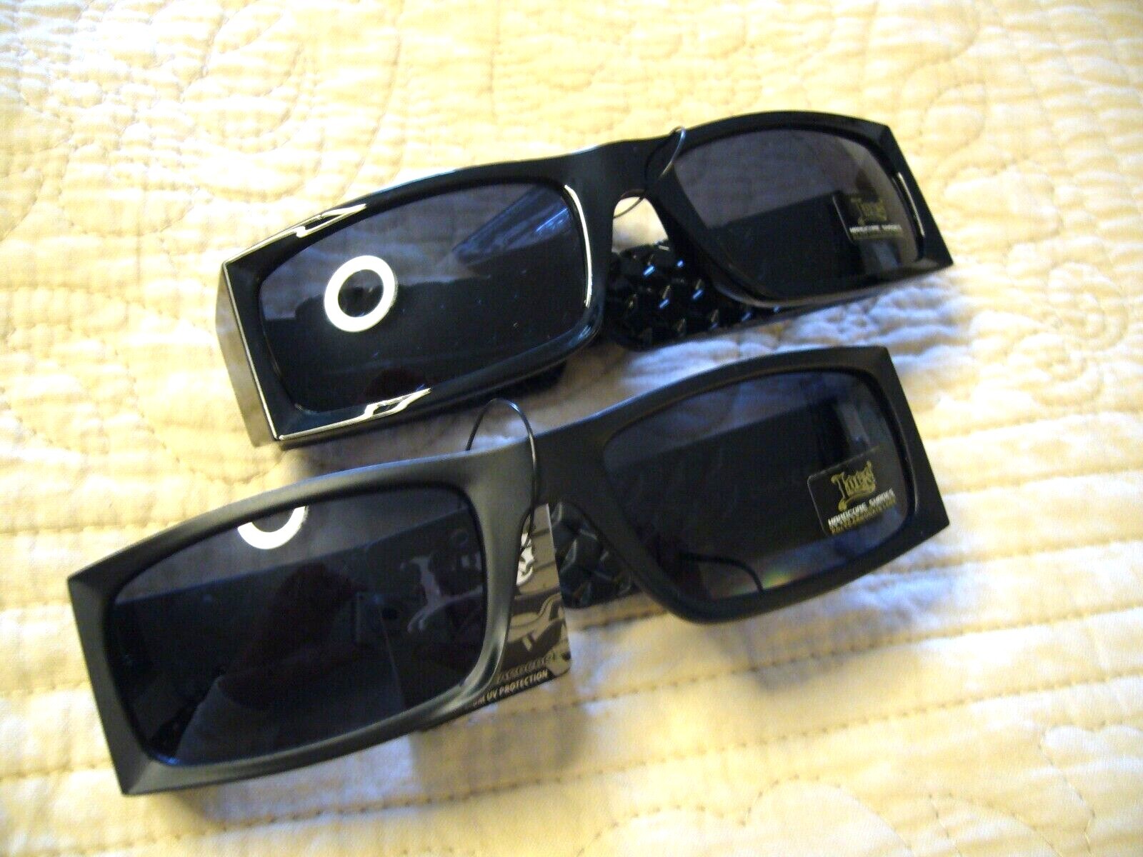 Men’s Sunglasses LOCS Women’s Gangster Diamond Plate Look Biker Shades 91167