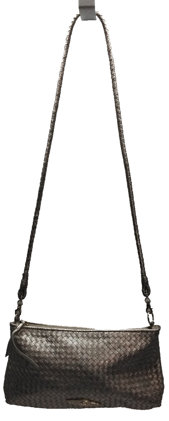ELLIOT LUCCA Gold Metallic Woven Leather Crossbody Bag