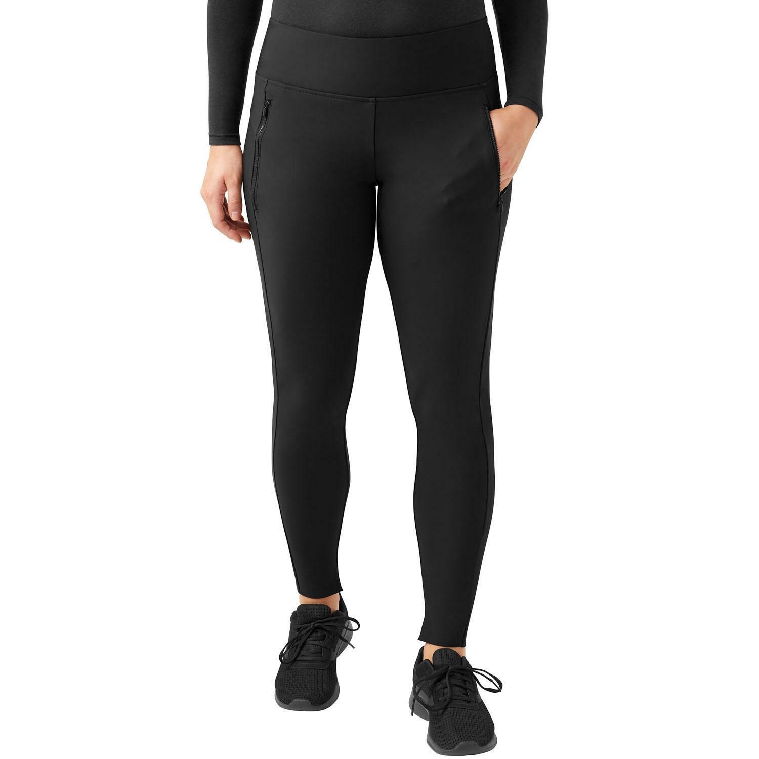 NEW Member’s Mark Women’s High Rise Zip Pockets Pull On City Dress Pant in BLACK
