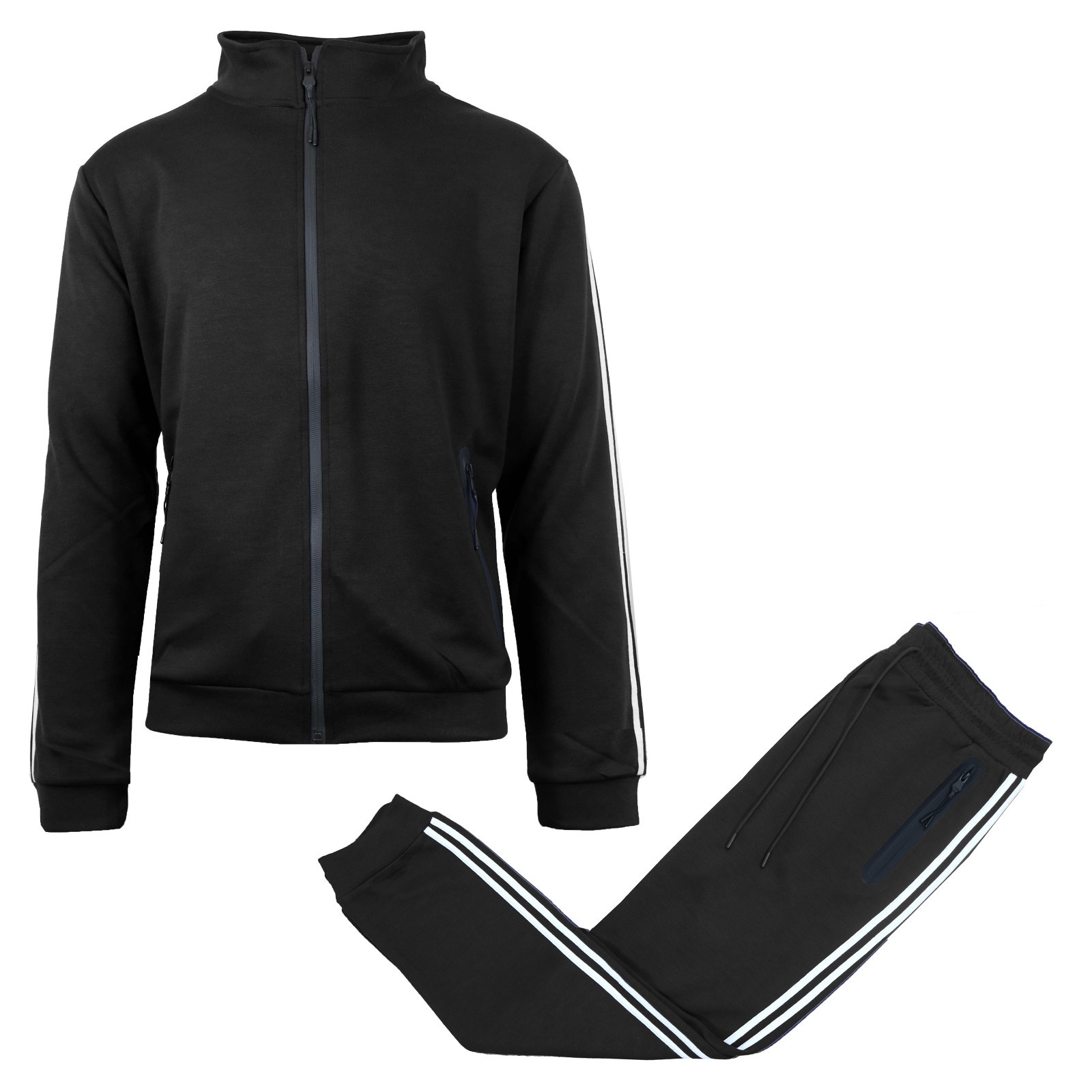 Men’s Athletic Tech Fleece Tracksuit Hoodie + Jogger 2-Piece Set Outfit (S–3XL)