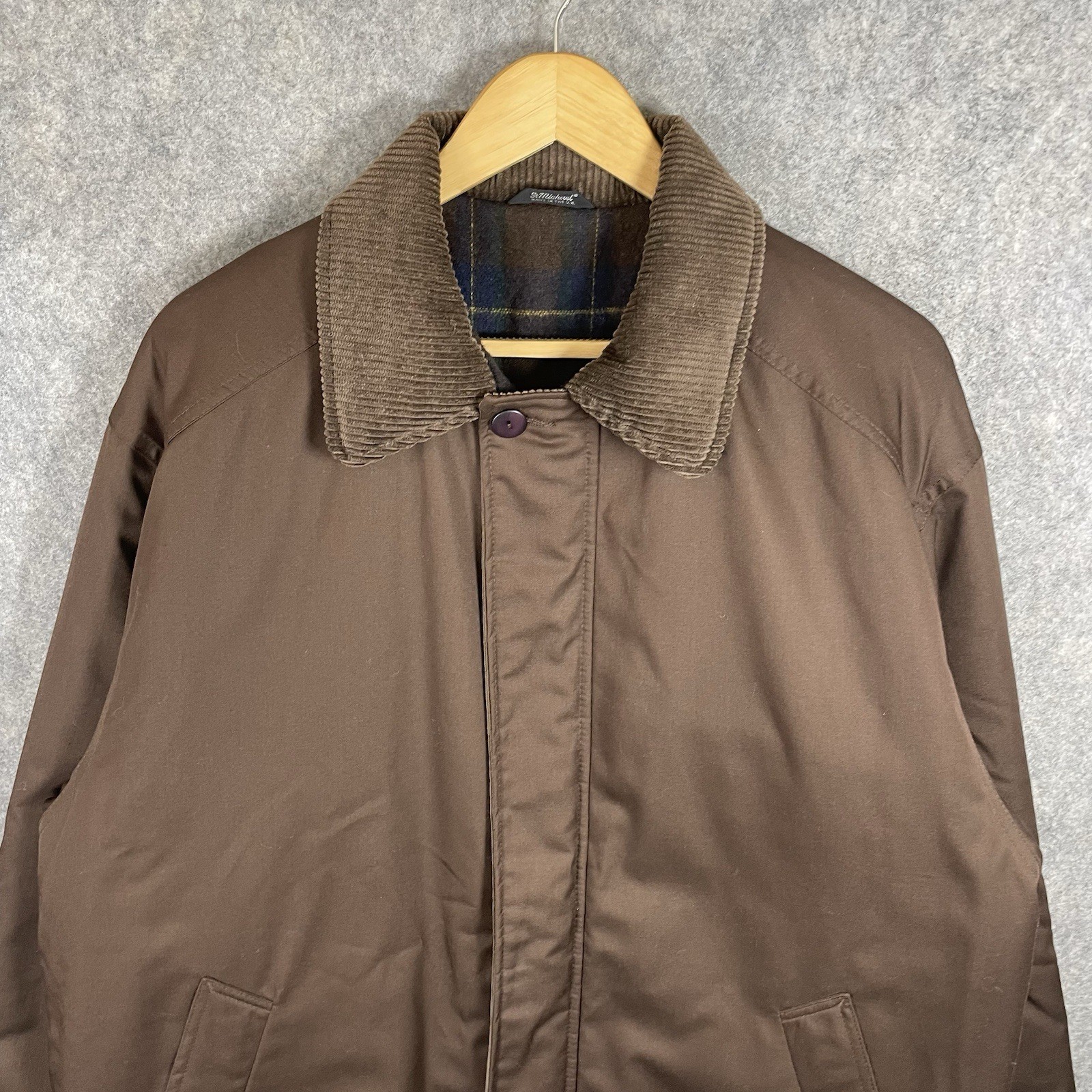 Vintage St Michael UK Coat Mens Large Brown Padded Outdoor Utility Jacket
