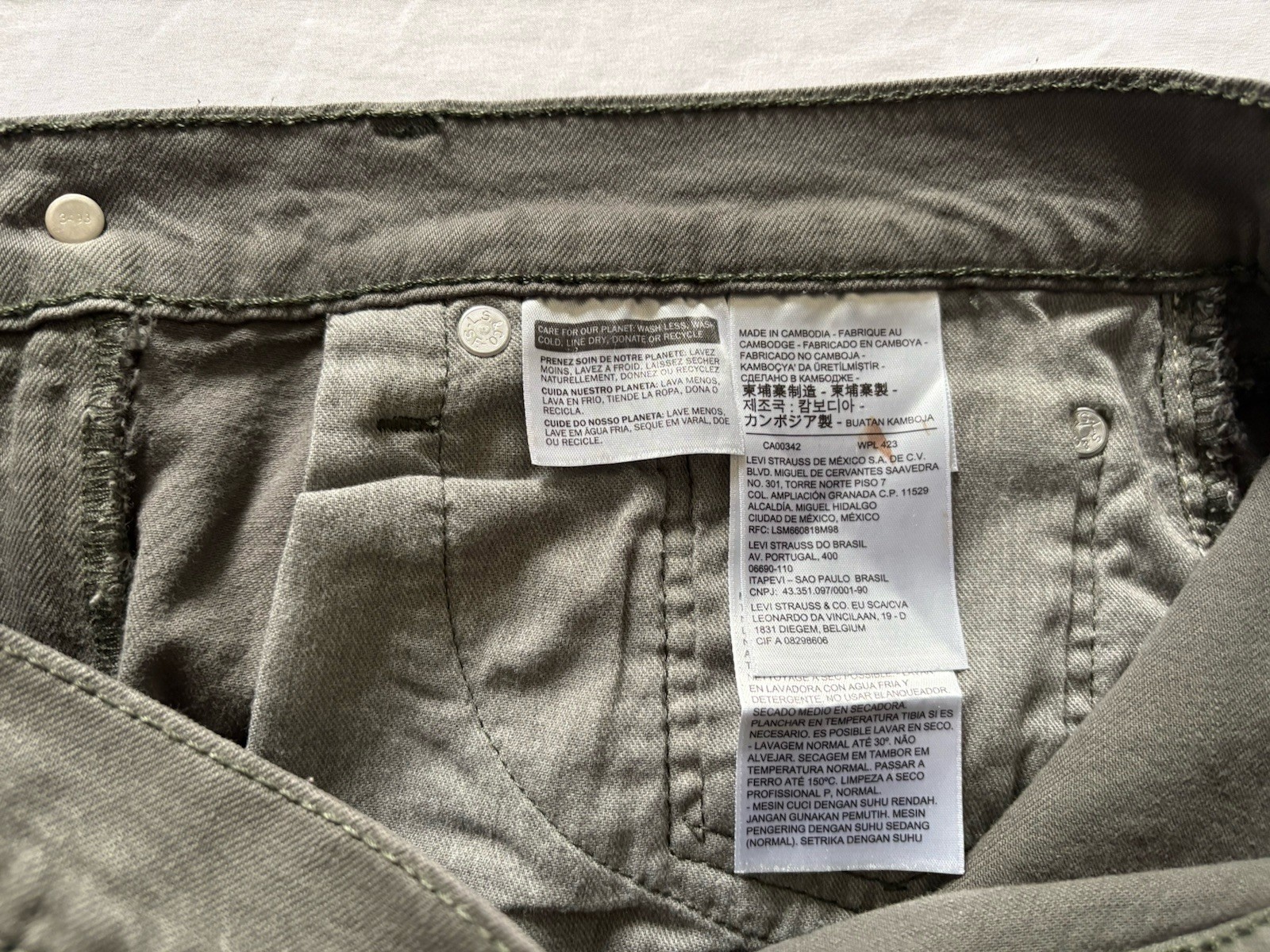 Levi’s 505 Series Regular Fit Stretch Gray Denim Jeans Straight Classic Men’s