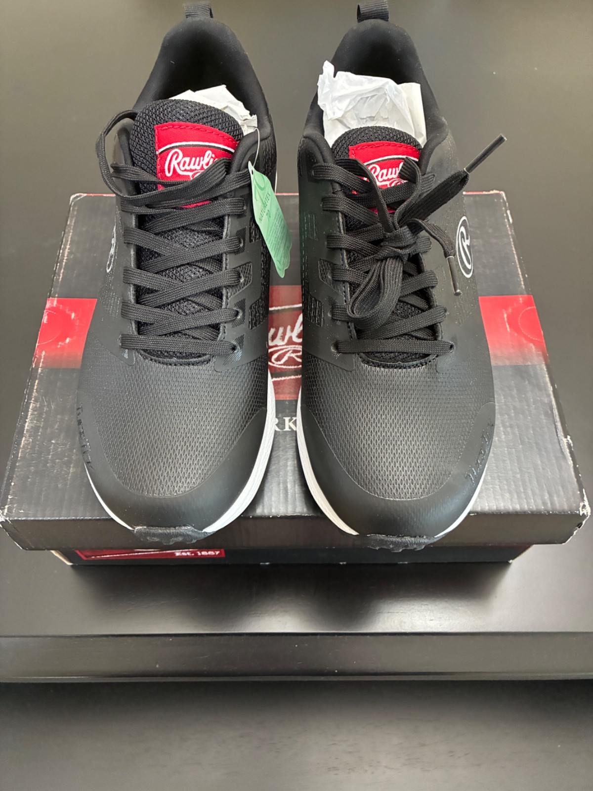 Brand New! Rawlings Men’s League Softball/Baseball Turf Shoes Black Size 9 D