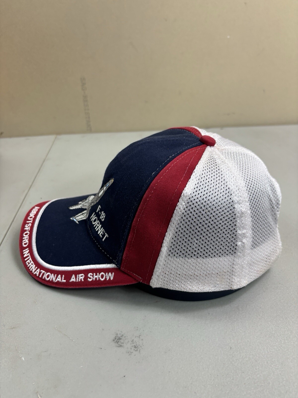 F-18 Hat US Air Force Strap-back Cap Red White Blue Mesh Back Abbotsford Show