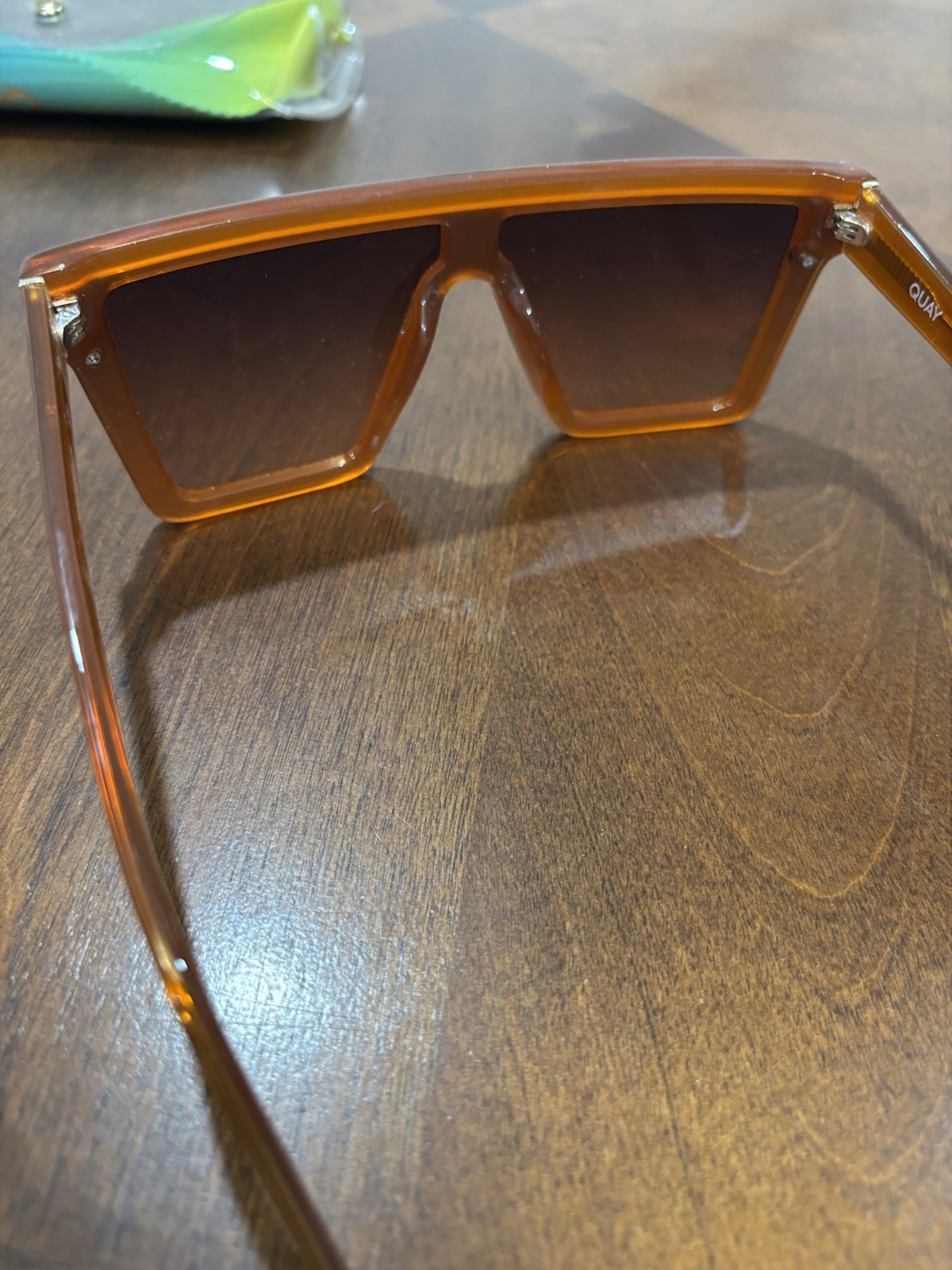 Quay Hindsight Oversized Square Sunglasses Brown Frame/Brown Lens UV400 125mm