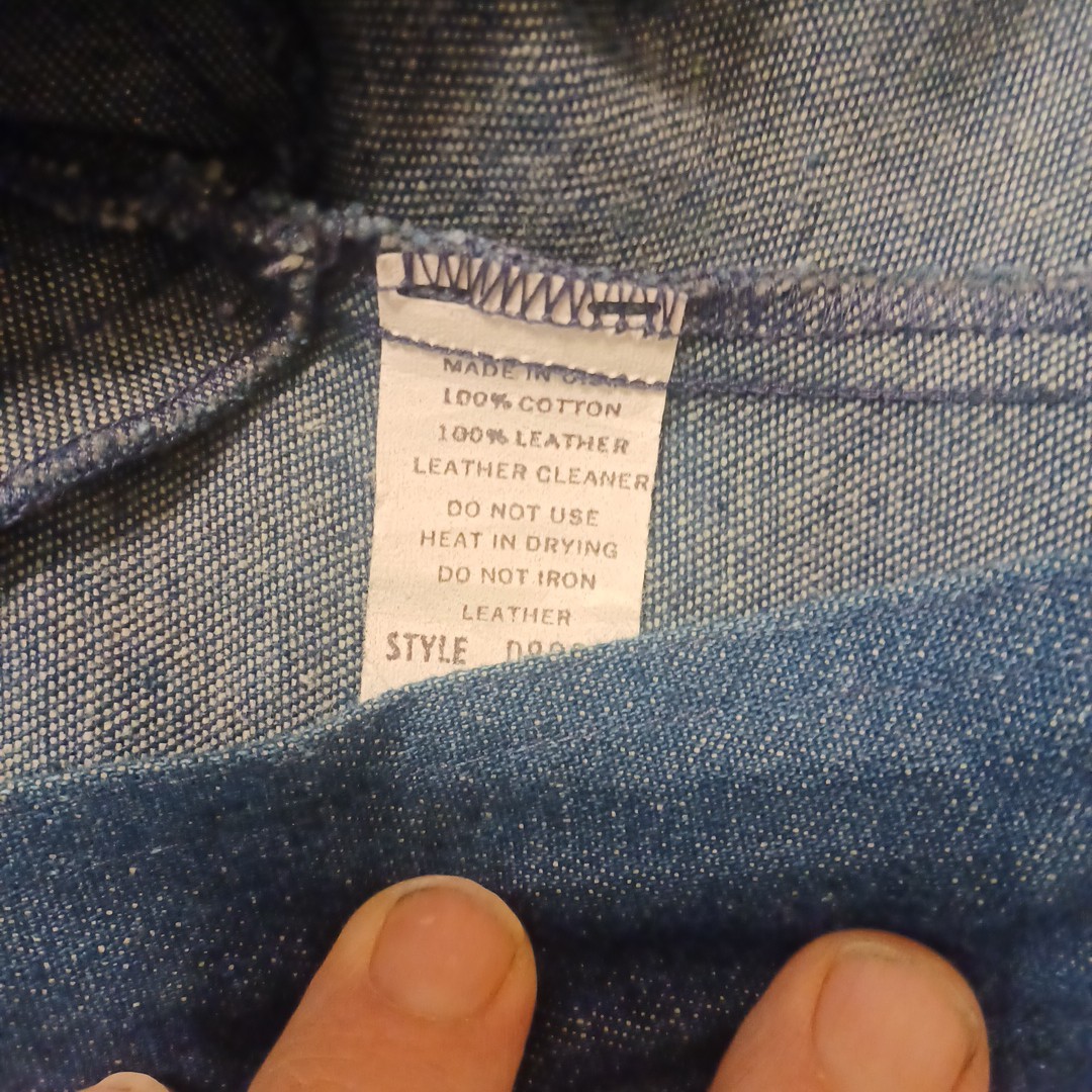 Denim And Leather Jacket Fini Lignarolo Size 4 Made In USA