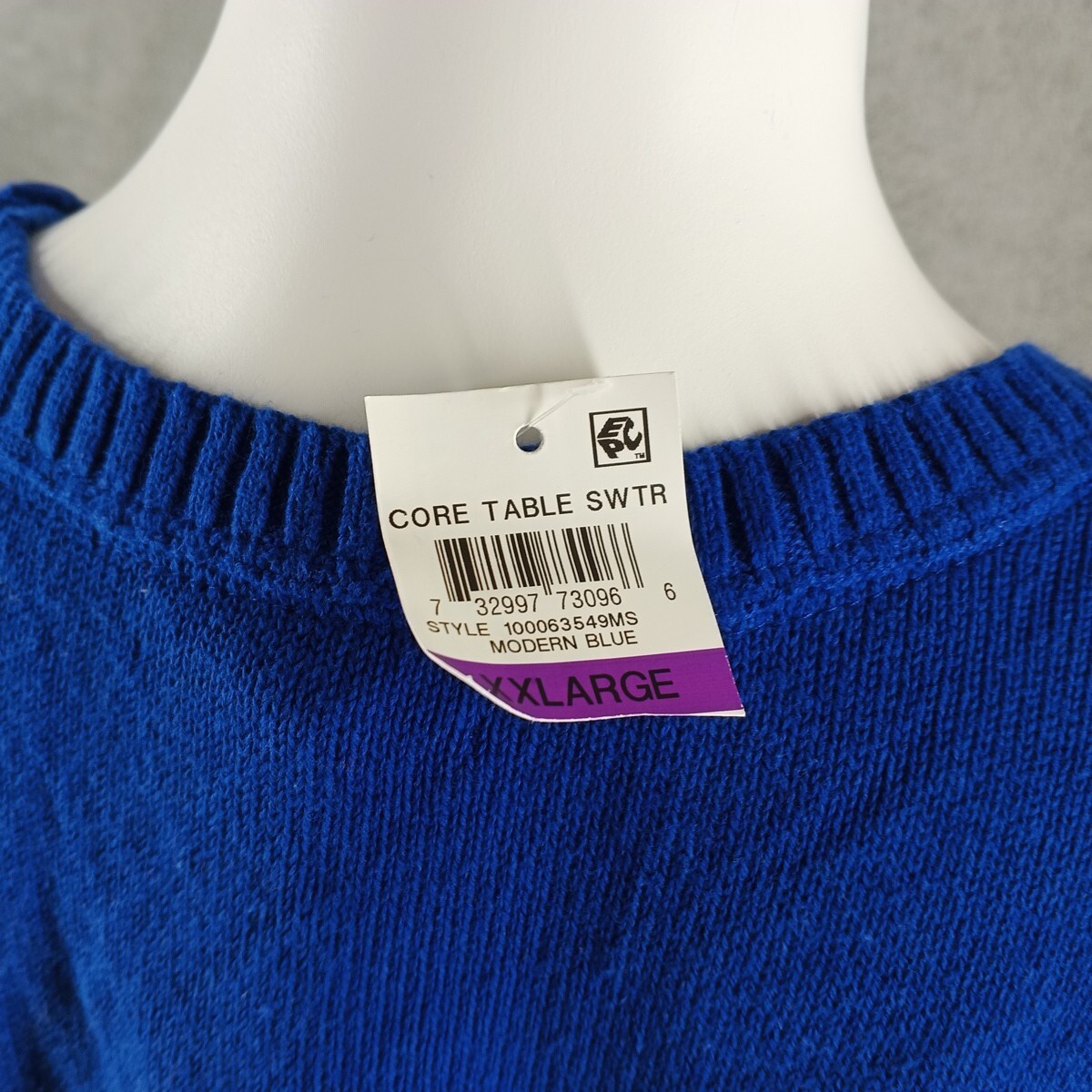 NWT CHARTER CLUB Fall Textured Sweater XXL(20-22) Blue Cotton Pullover