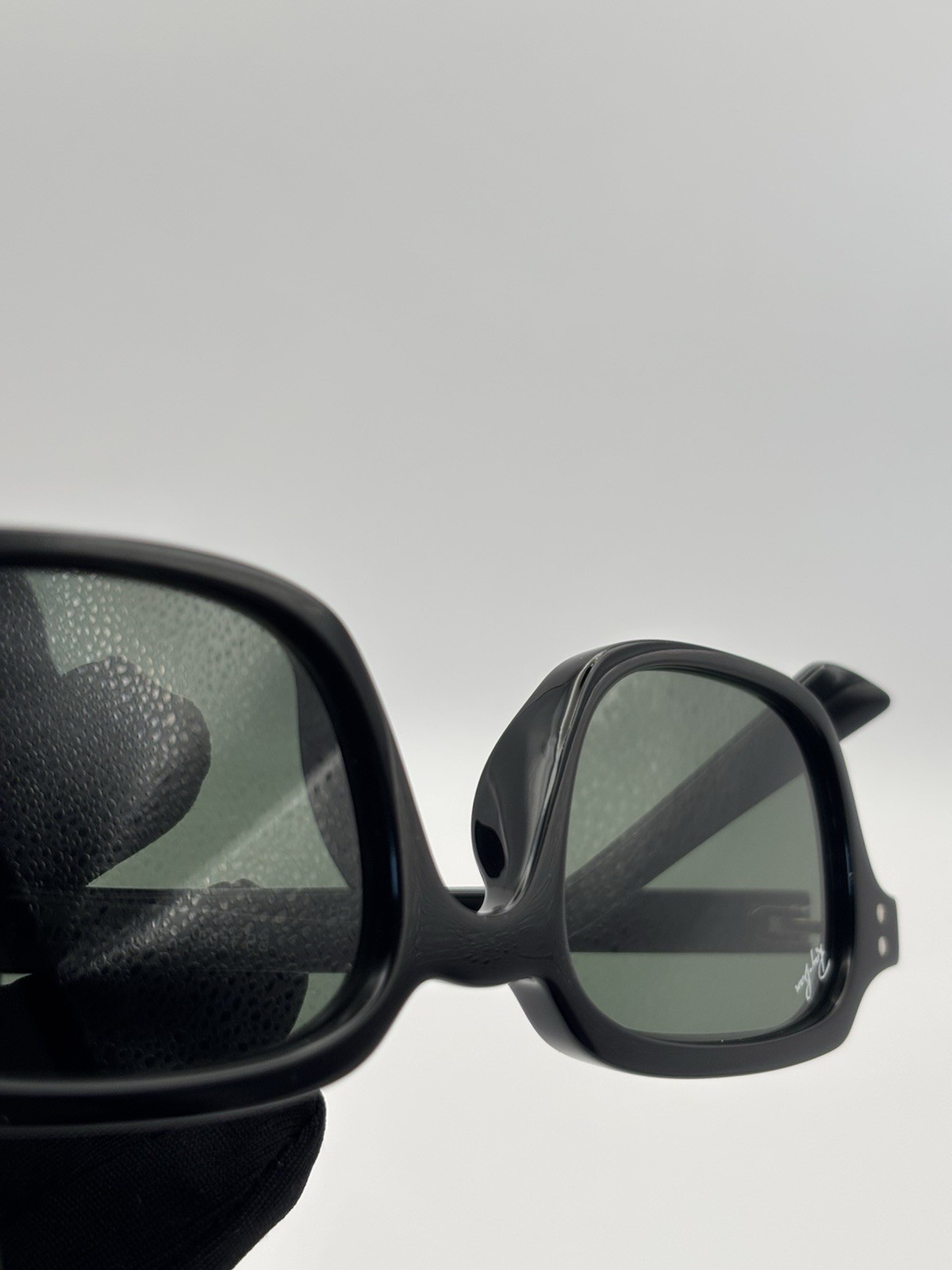Ray-Ban RB4455 Zuri Rectangle Sunglasses Black Plastic Frame Green Tinted 145mm