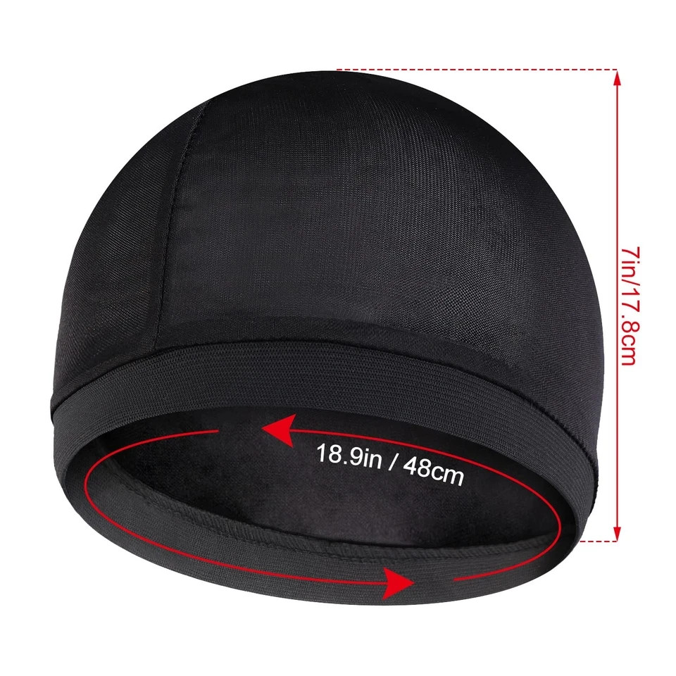 2Pcs Wave Cap for Men Silky Stocking Caps for 360 540 720 Waves Satin Silk Durag
