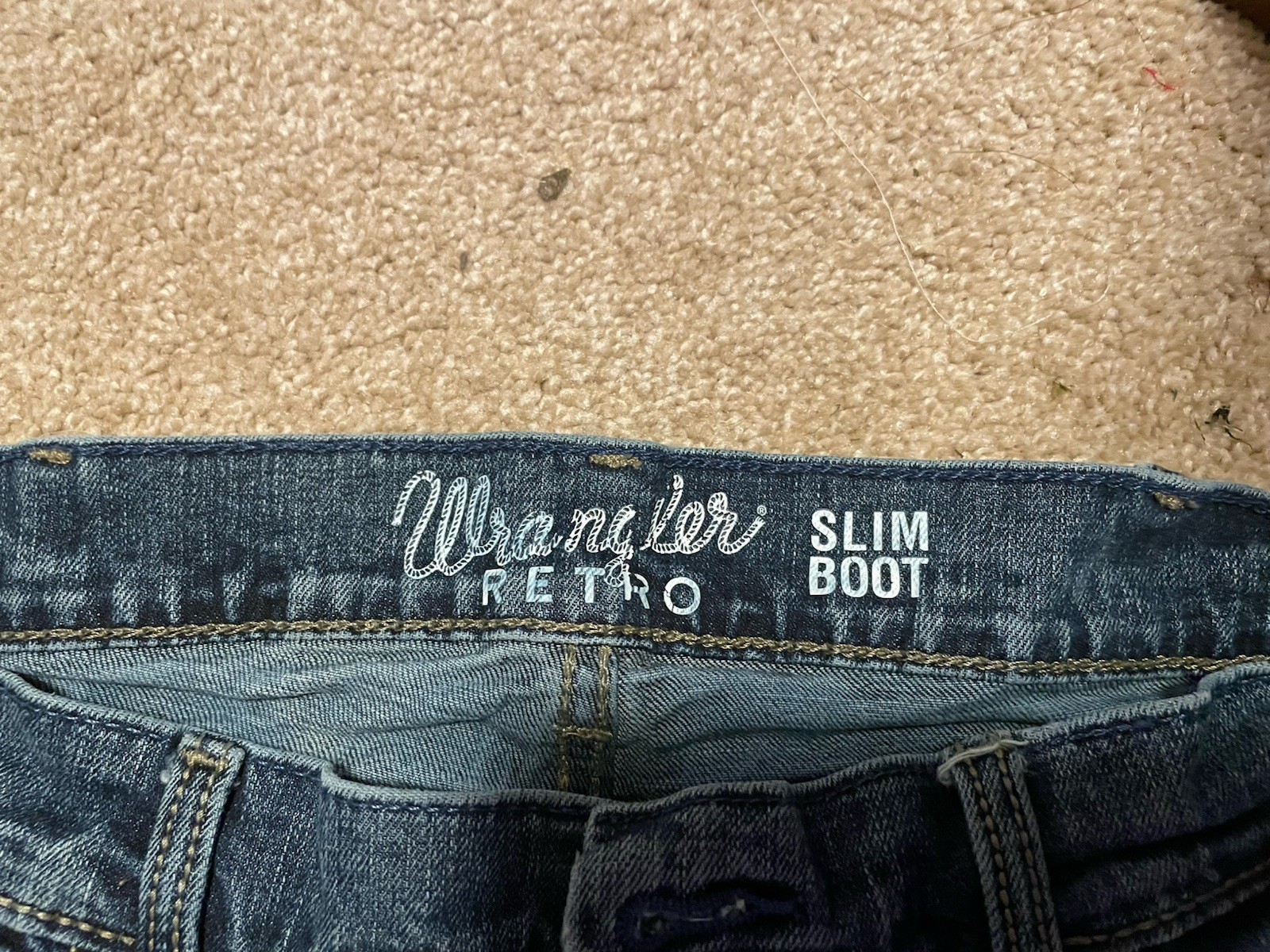 WANGLER RETRO Men’s SLIM BOOT Jeans Cotton Blend Zip/Button 34/30