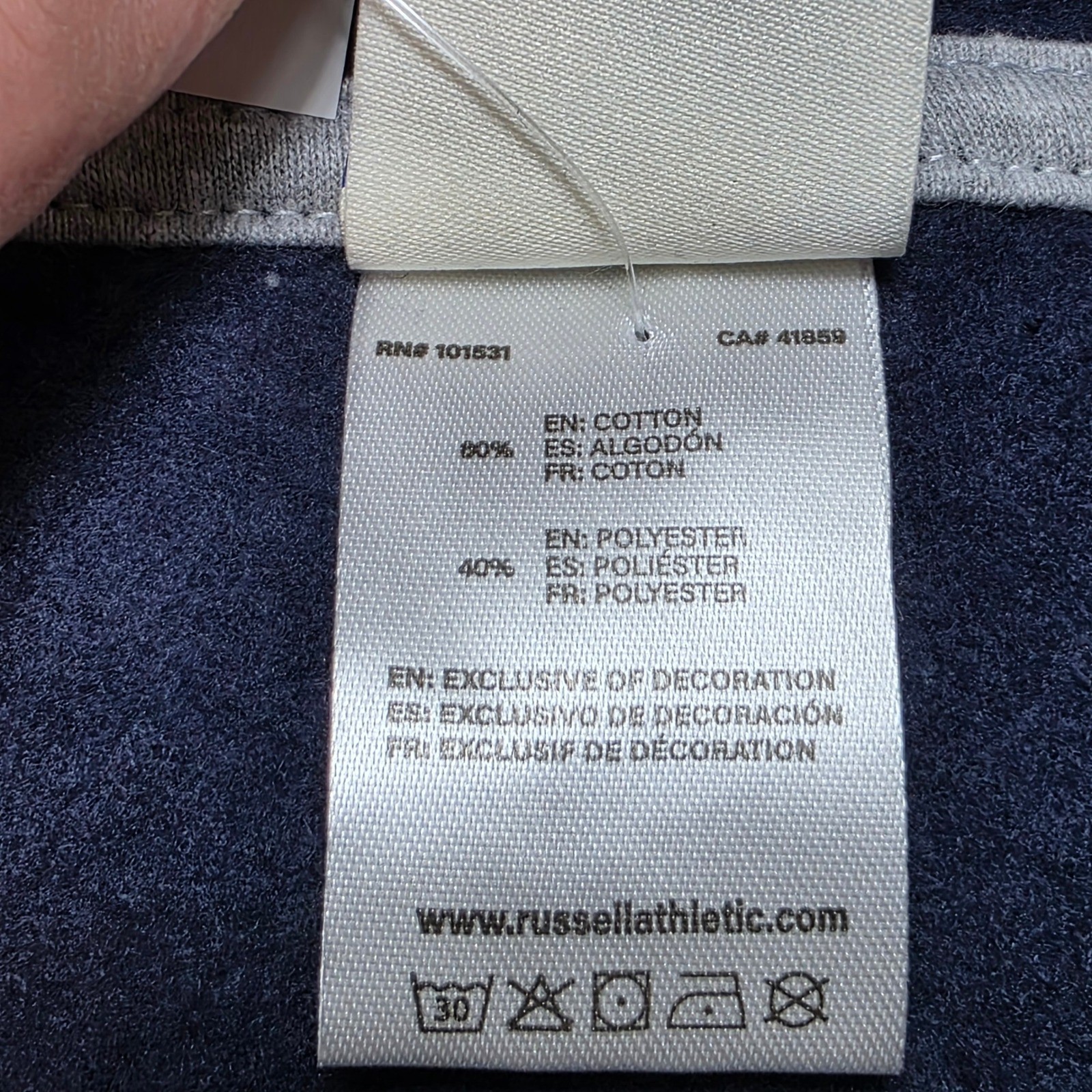 Men’s Large Russell Athletic Hoodie Full Zip Blue NWT 1902 Graphic Fleece