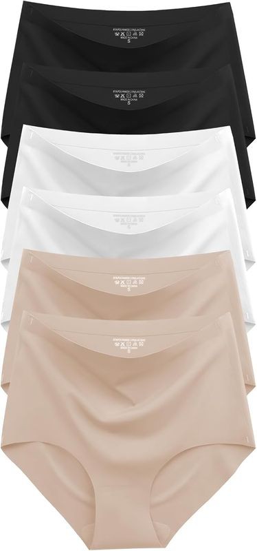 Womens Underwear Seamless High Waisted Briefs Silky Stretch No Show Breathable