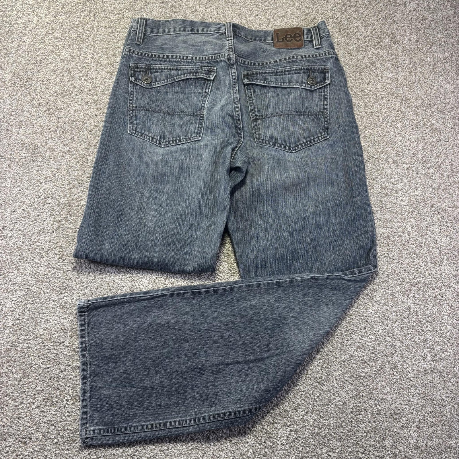 Lee Dungarees Relaxed Bootcut Jeans Mens 32×32 Blue Medium Wash Denim Casual