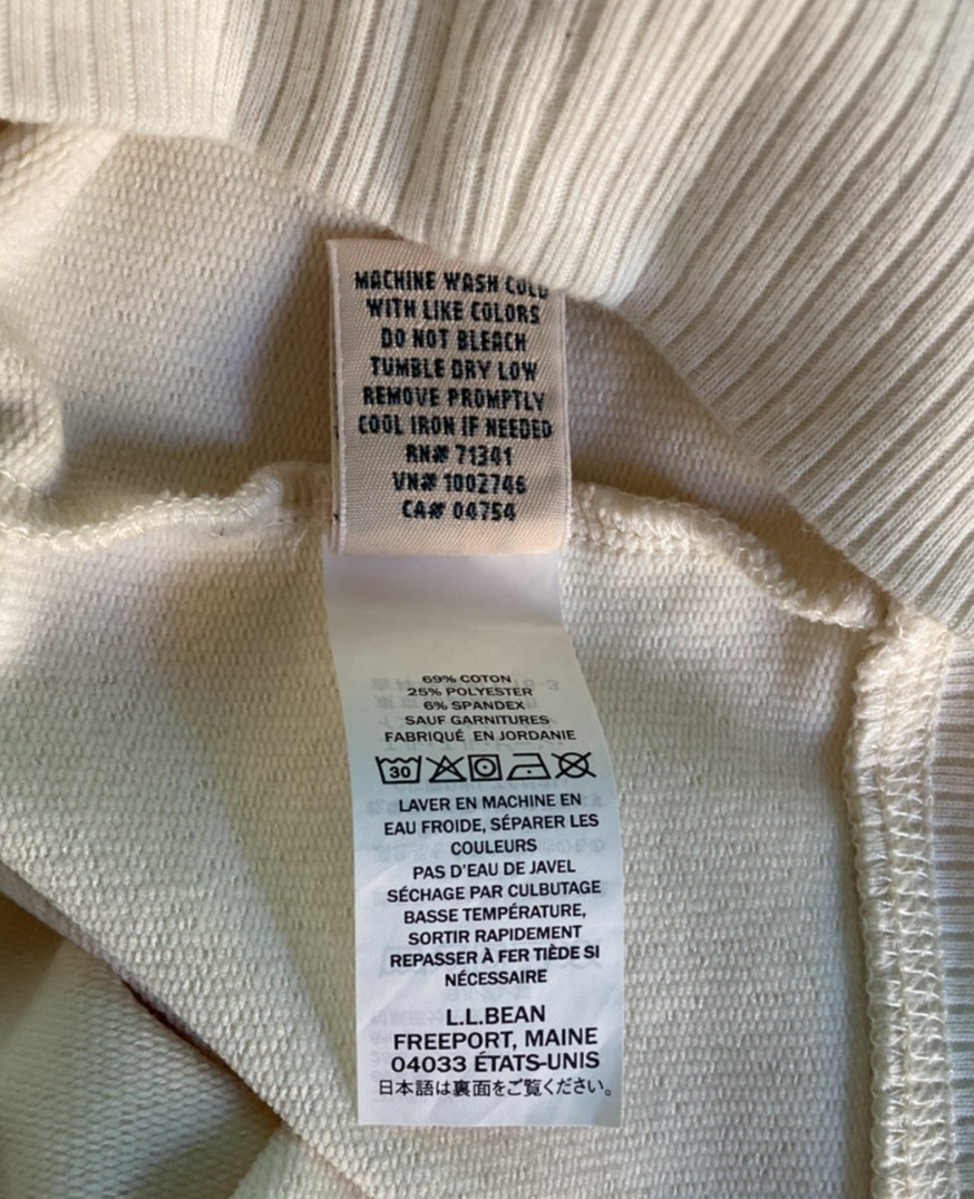 L.L. Bean Womens Size M / L Off White Striped Pullover Cozy Sweatshirt Dress