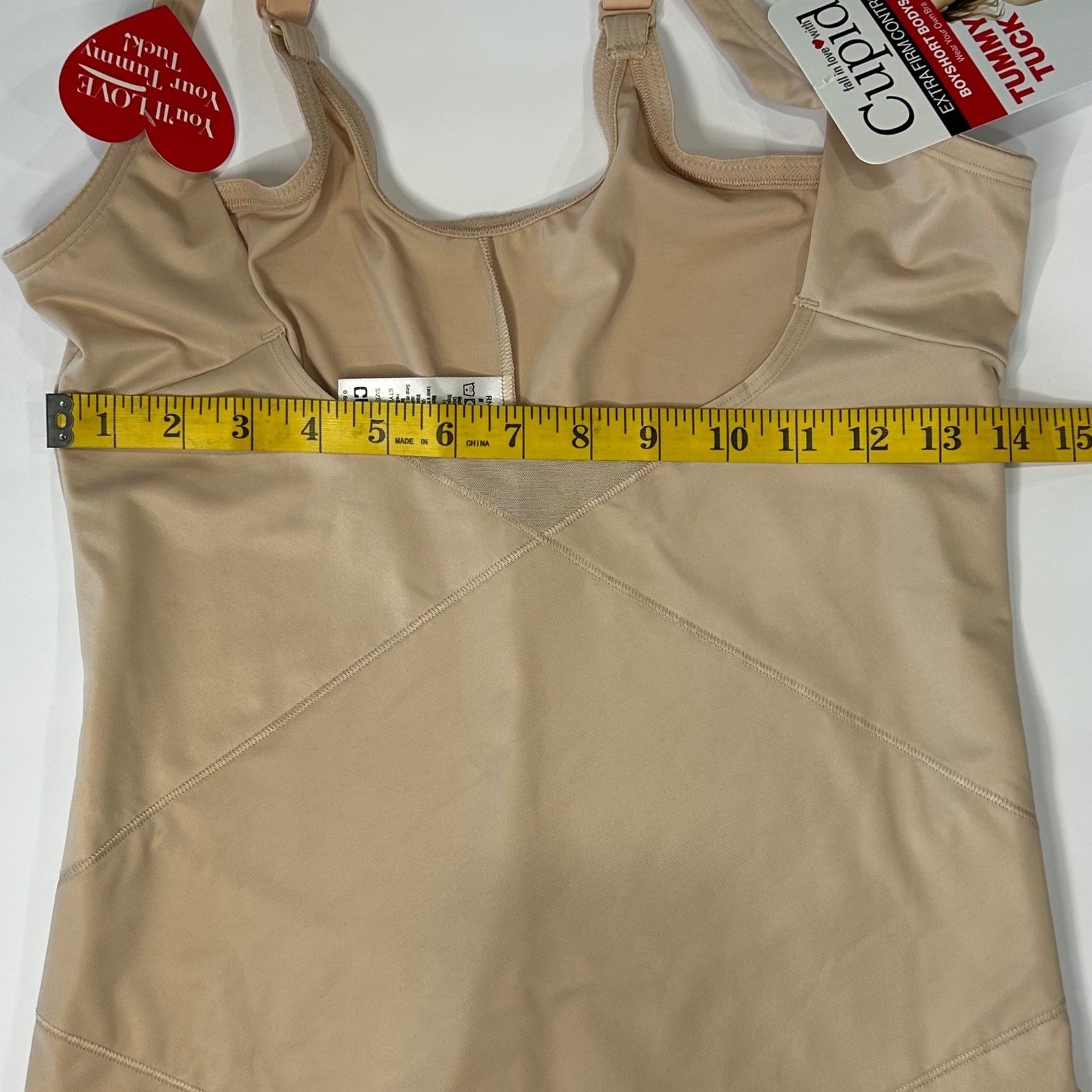 Cupid Extra Firm Control Boyshort Bodysuit Beige Tummy Tuck 5781 Womens 3XL New