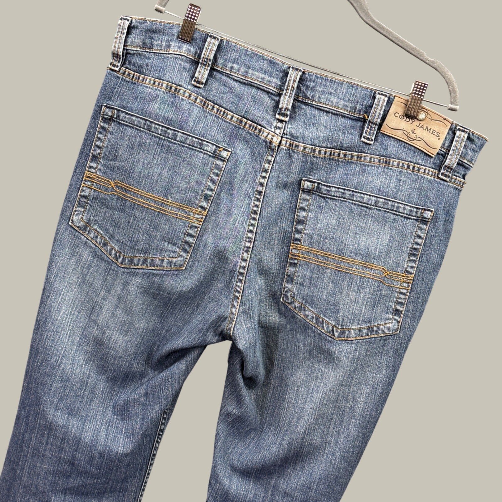Cody James Men’s Blue Jeans 40×32 (Fits 41×32) Stretch Straight Bootcut Western