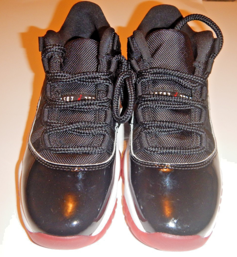 Air Jordan 11 Retro Low Bred GS Size 4.5Y New No Box Black Red White