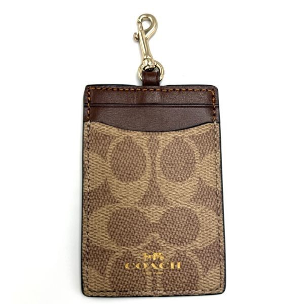 Convenient for commuting schooling unused COACH Signature Lanyard ID Case CZ285