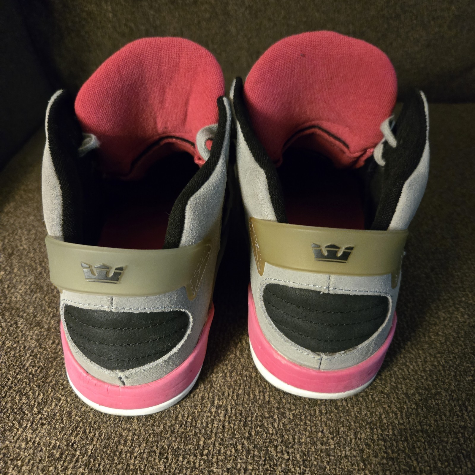 Size 11 Supra Skytop III 3 Mid Top Sneakers Pink Grey Chad Muska Y2K