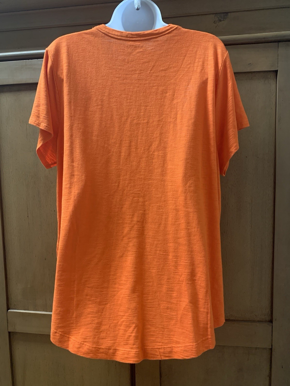 Chico’s Top Cotton Modal Slub V Neck Cap Sleeve Tee T-Shirt NWT $45 Blood Orange