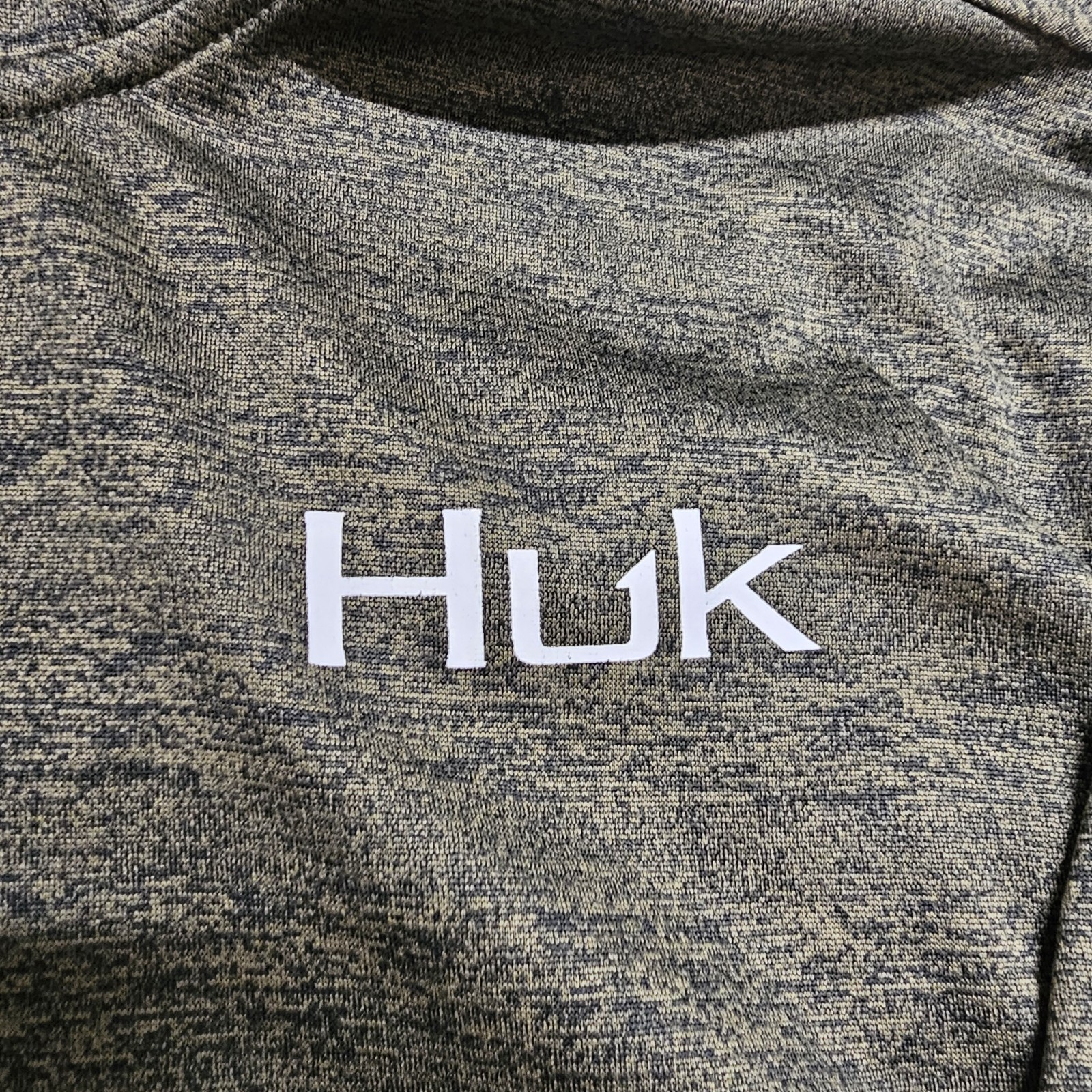 Huk Men’s Icon X Cold Front Hoodie Green Lightweight Pullover Mens XL Distressed