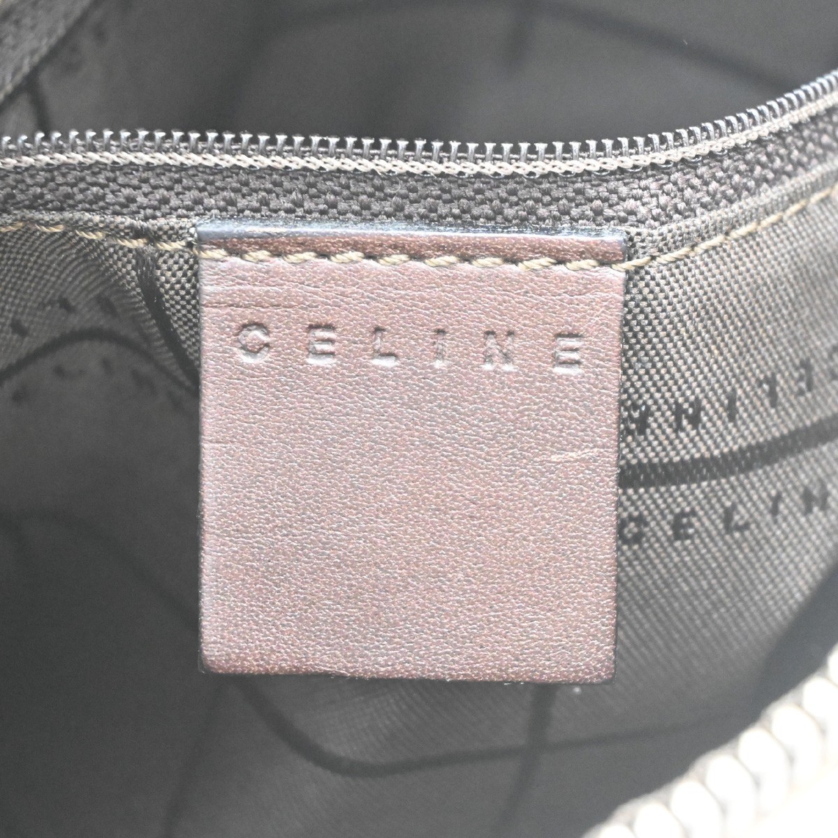 CELINE C Macadam Shoulder Crossbody Bag Canvas Leather Brown SHW Italy 67MA138