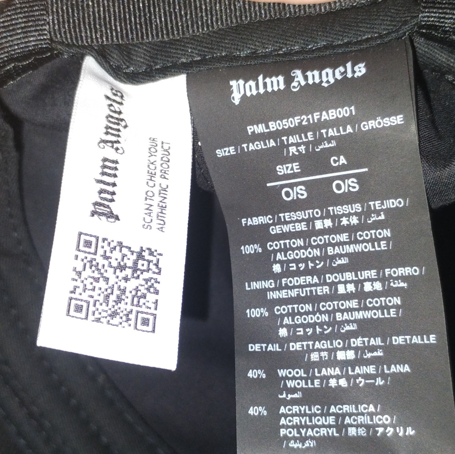 Palm Angels Men’s Baseball Cap Hat Black Solid Pattern One Size Fit