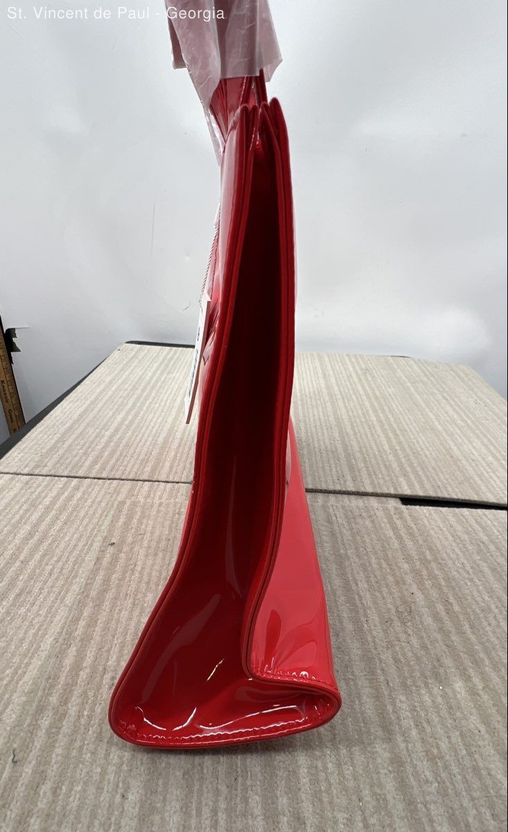 Telfar Medium Shopping Bag Red Patent Vegan Leather Brand New With Tags