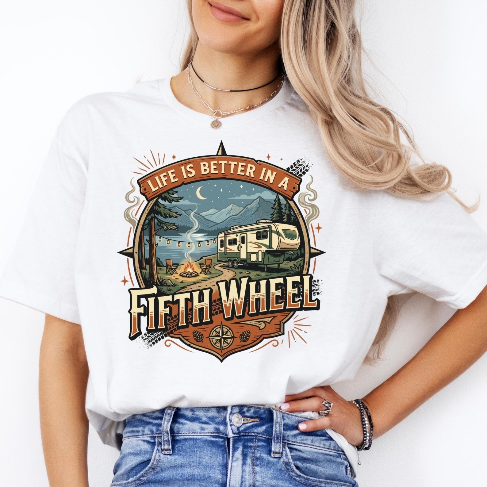 Life is Better in a Fifth Wheel Shirt, Cozy RV Camping Tee Unisex T-Shirt
