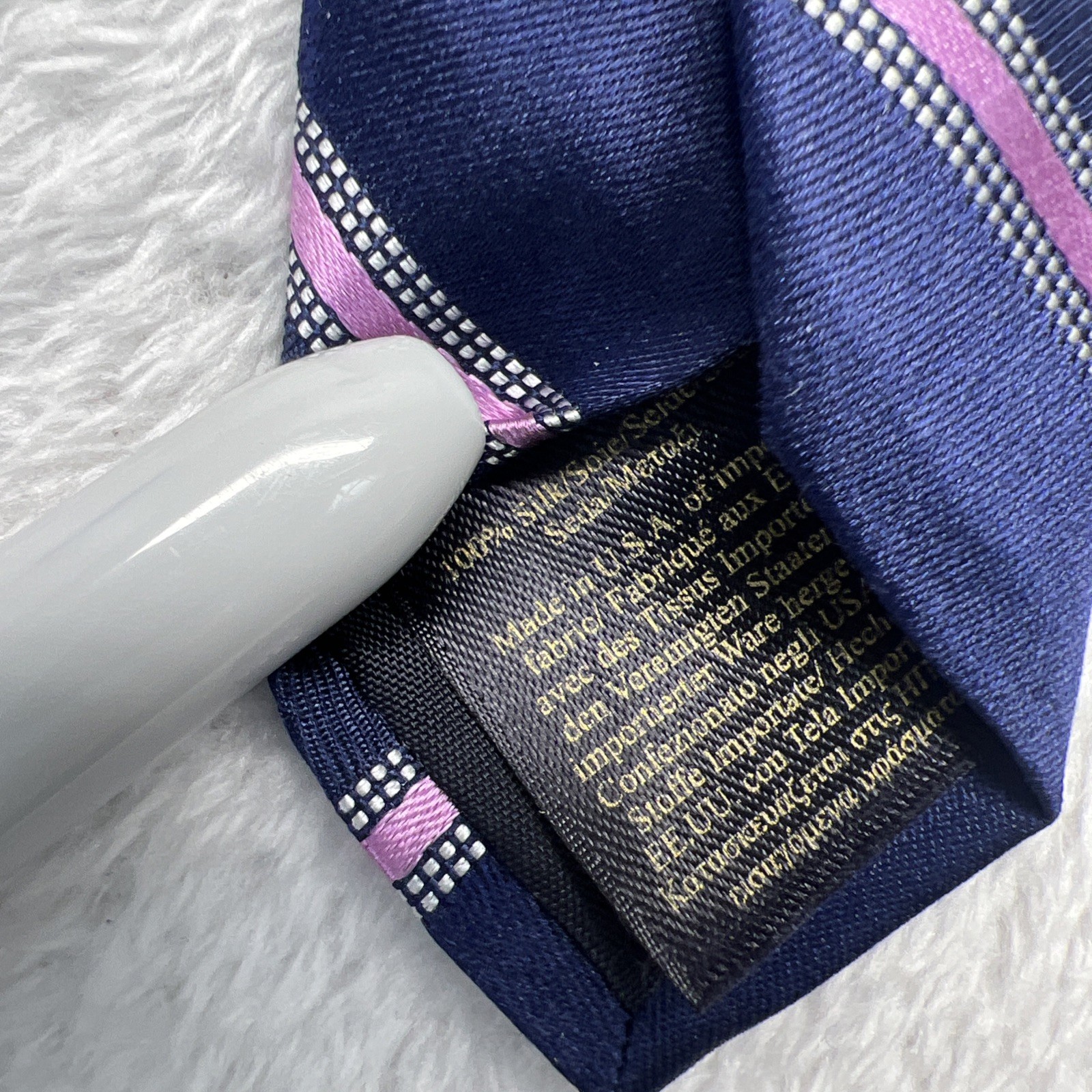 Brooks Brothers Blue Pink Stripe Mens Necktie 3.25×58” 100% Silk Made In USA