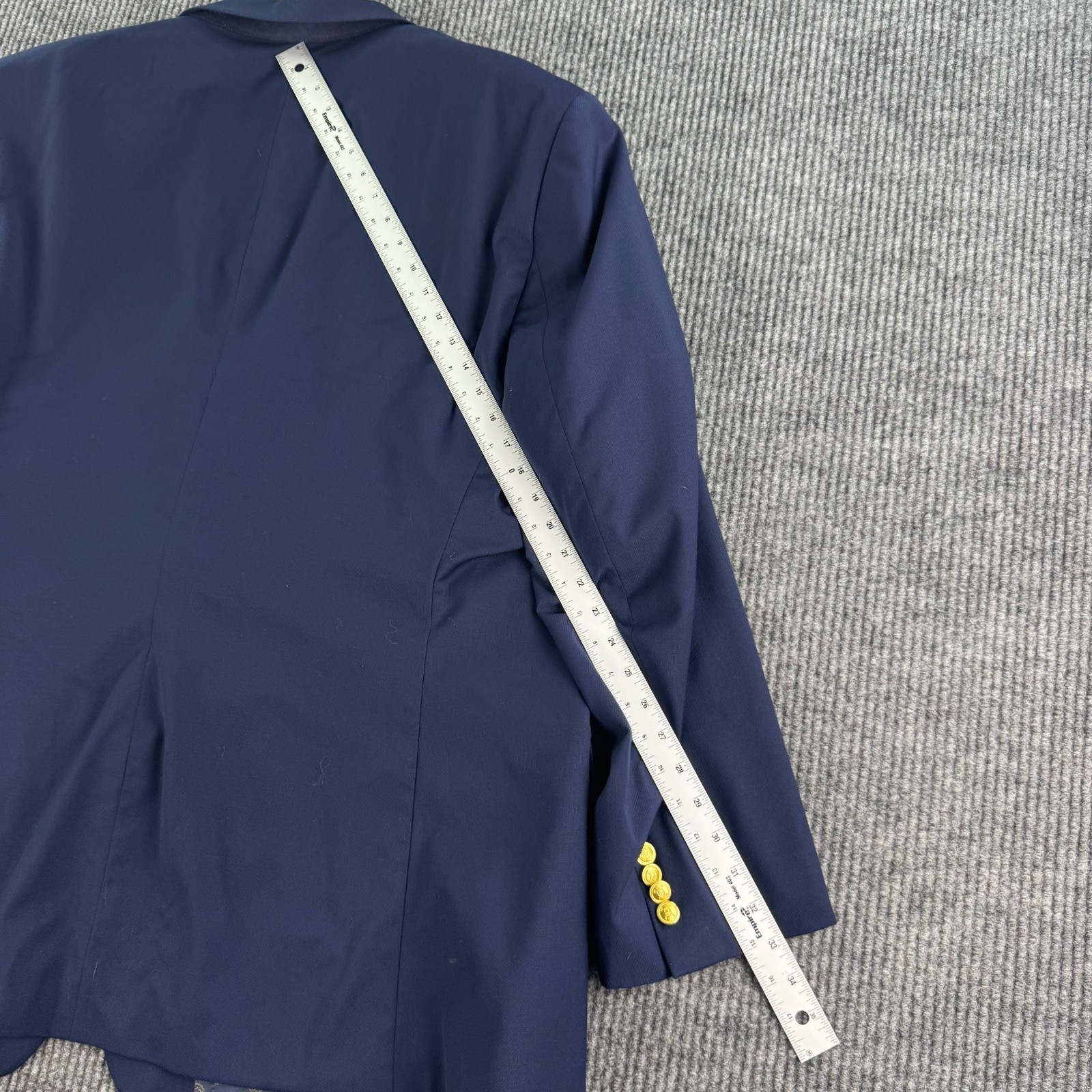 Ralph Lauren Blazer 56 L Navy Wool Gold Button Logo Crest Premium Big Tall LRL